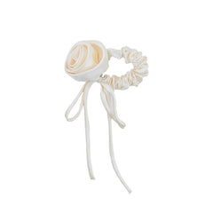 High Quality Fabric Girls' Elegant Princess Scrunchies Women Ladies' Sweet Stunning Flower Hair Ties Ribbon Hair Accessories