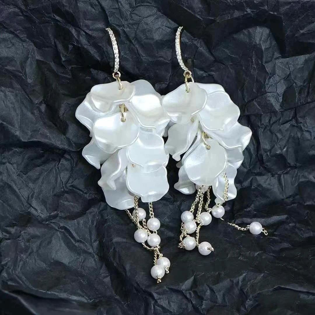 Fashion Tassel Luxury Dainty Glamorous Drop Earrings for Girls Bowknot Art Deco Jewelry for Women Ladies Accessories Wholesale