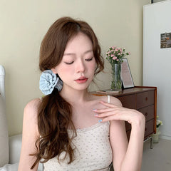 Brand New Women's Hair Accessories Solid Color Flower Scrunchies Simple Chic Vintage Style Hair Ties for Ladies Elegant Fashion