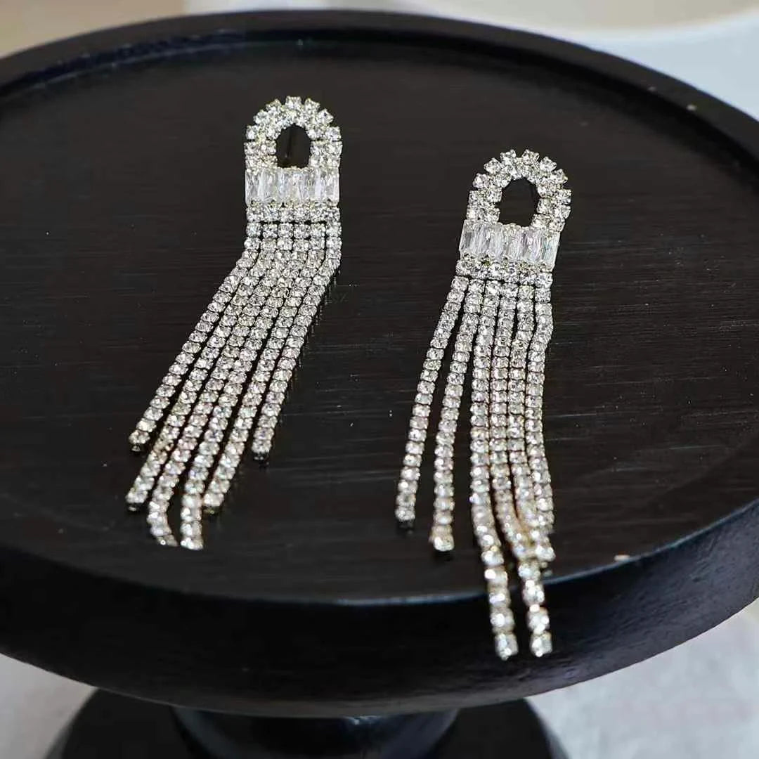 Fashion Tassel Luxury Dainty Glamorous Drop Earrings for Girls Bowknot Art Deco Jewelry for Women Ladies Accessories Wholesale