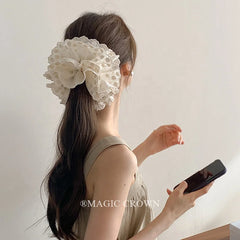 Oversized Hair Ties for Girls Fashion Princess style Flower Scrunchies for Women Ladies Elegant Daily Large Hair Accessories