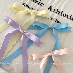 Brand New Girls Women Classic Kawaii Hair Accessories Candy Solid Color Sweet Cute Bowknot Hair Snap Clips Made Fabric Trendy