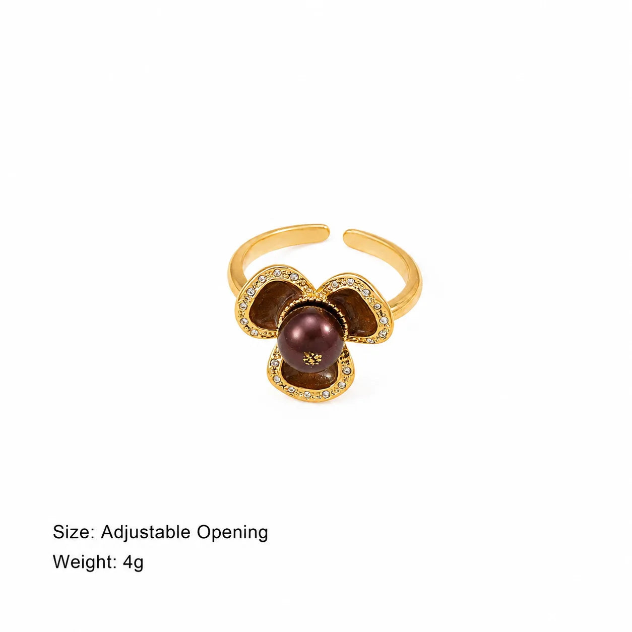 Women Brown Rhinestone S925 Silver 18k Gold-plated Rings Factory Price Low MOQ in Stock Charms Fashion Jewelry for Female Daily