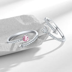 Korean Simple Heart-shaped Rings Women's Fashion Zircon Love Couple Ring InstaStyle Light Luxury Jewelry Accessories Wholesale