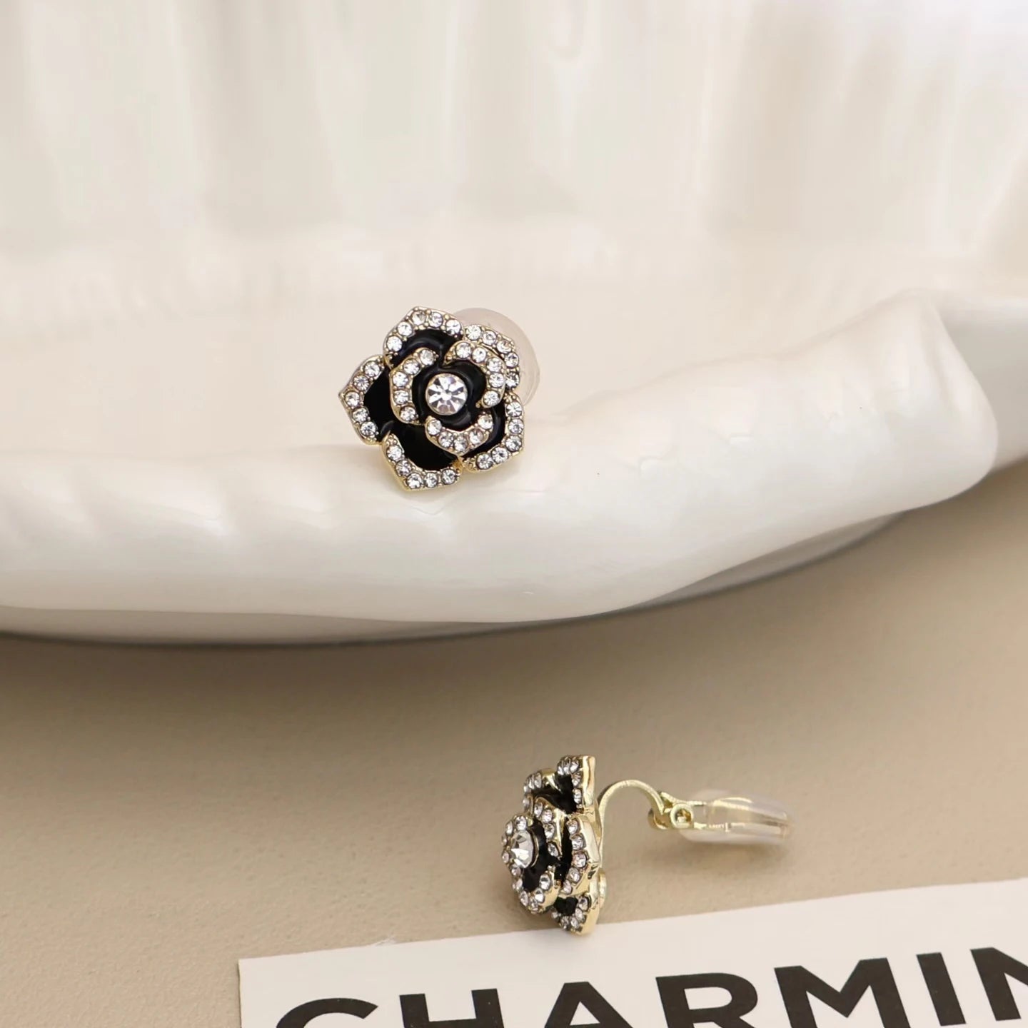 Female Creative Design Rose Flower Mini Clip-On Earring Fashion Elegant Charms Luxurious Bulk Order Jewelry Accessory for Daily