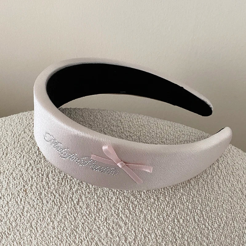 Fashion Glitter Lustrous Simple Head Band for Girls Sweet Elegant Minimalistic Bowknot Hair Band for Women Lady Hair Accessories