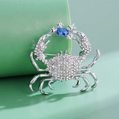 Fashion Animals Rhinestone Crab Elegant Brooches for Girls Stylish Trendy Pins Jewelry for Women Ladies Accessories Wholesale
