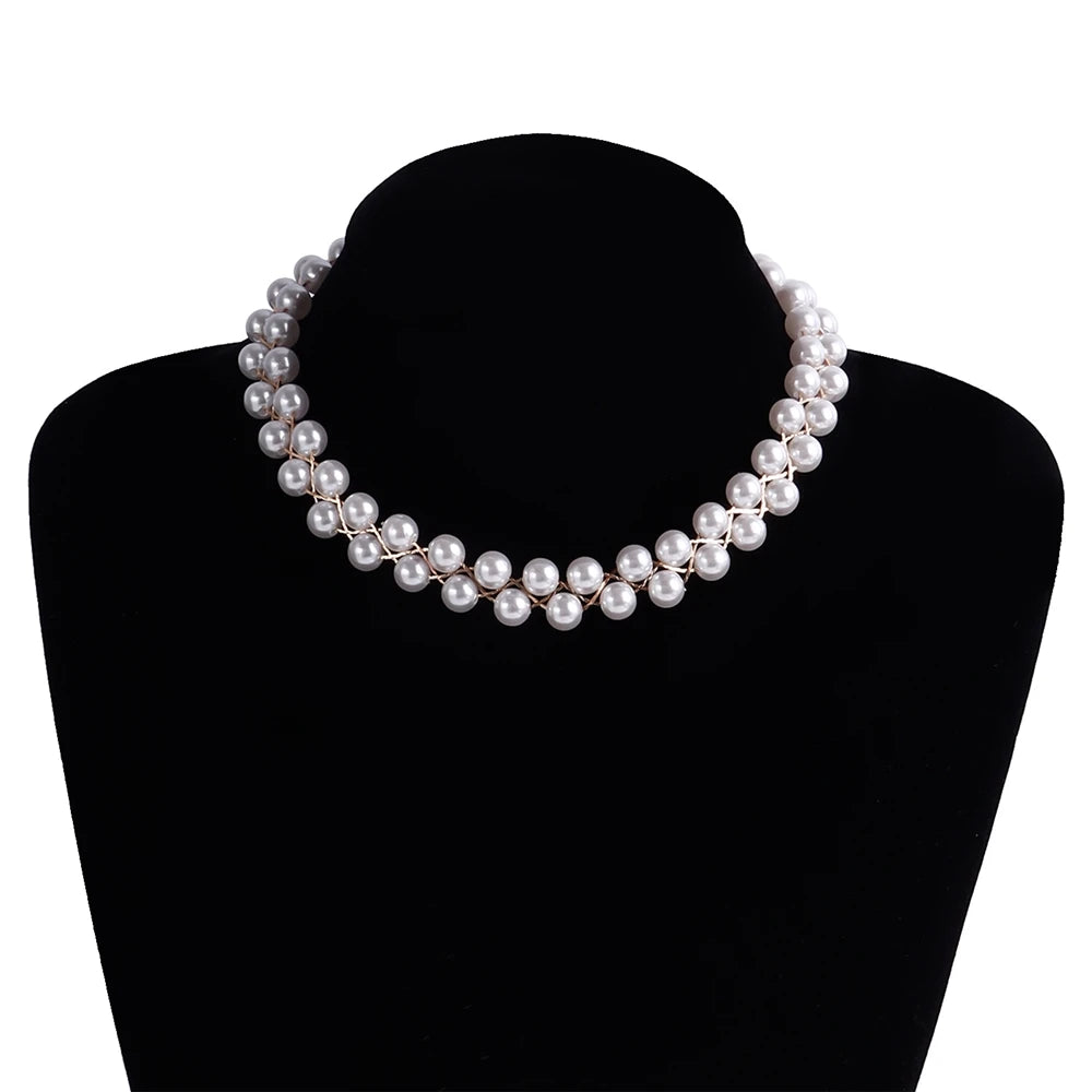 Fashion Simple Imitation Pearl Luxury Glitter Necklaces for Girls Sweet Cute Elegant Trendy Jewelry for Women Ladies Accessories