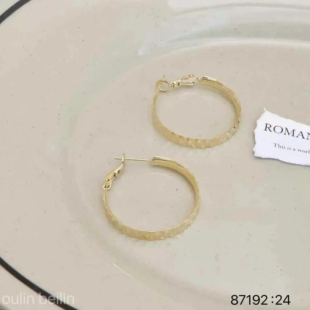 Ladies Large Circle Small Rhinestone Decorative Hoop Earring Fashion Stylish Trendy Lightweight Jewelry Accessories for Daily