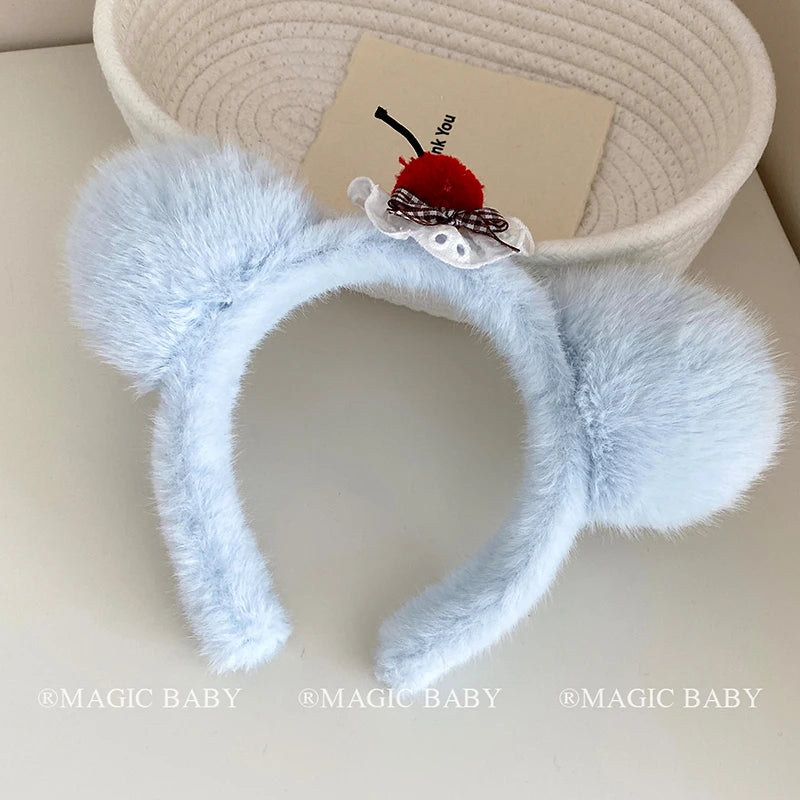 Cute Sweet Fluffy Animals Bear Ear Head Band for Baby Girls Fashion Kawaii Fruit Hairband for Kids Children Hair Accessories