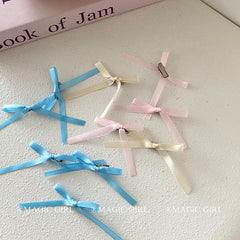 2025 Hot Sale Solid Color Bowknot Small Alligator Clips Sweet Fashion Beauty Wholesale in Stock Hairpins Accessories for Women