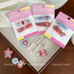 Fashion Cute Kitty Cat Sweet Hair Clips for Baby Girls Animals Star Plaid Alligators for Kids Children Hair Accessories Stylish
