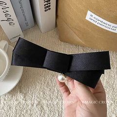 2025 Hot Sale Elegant Chic Hair Accessories for Women & Girls Classic Simple Black Snap Hair Clips Alloy & Fabric for Parties