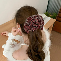 Fashion Flower Multi Layers Luxury Scrunchies for Girls Cute Sweet Vintage Hair Ties for Women Ladies Hair Accessories in Stock