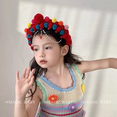 Chinese Vintage Peking Opera Head Bands for Baby Girls Elegant Graceful Fashion Hair Band for Kids Children Hair Accessories