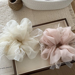 Fashion Elegant Ribbon Sweet Scrunchies for Girls Trendy French Style Hair Ties for Women Ladies Hair Accessories in Stock