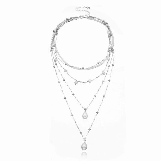 Fashion Simple Sweater Chain Imitation Pearl Necklaces for Girls Elegant Graceful Jewelry for Women Ladies Accessories Wholesale