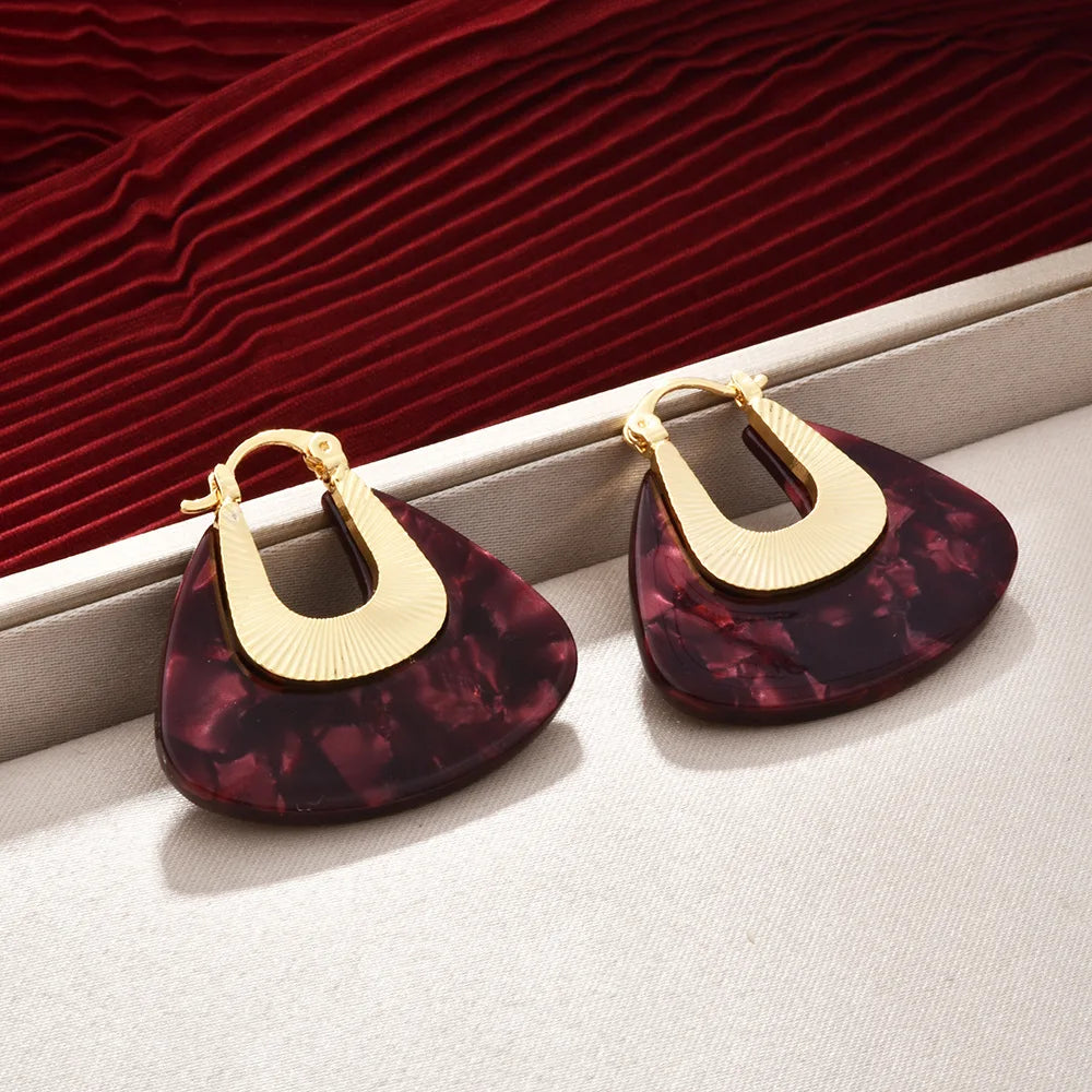Women's Fashionable Hoop Earrings Artistic Retro High-end Leopard Print Earrings Elegant Trendy Ear Accessories Autumn Winter