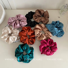 Solid Color Lustrous Chic Scrunchies for Girls Fashion Classic Hair Ties for Women Ladies Hair Accessories in Stock Decoratives