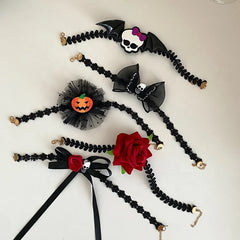 Women 2025 Hot Sale Halloween Party Pumpkin Human Skeleton Fashion Elegant Beauty Customized Collarbone Necklace for Female