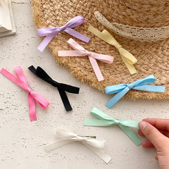 Sweet Cute Candy Solid Color Bowknot Hair Clips for Girls Princess Style Fashion Alligator for Women Ladies Hair Accessories
