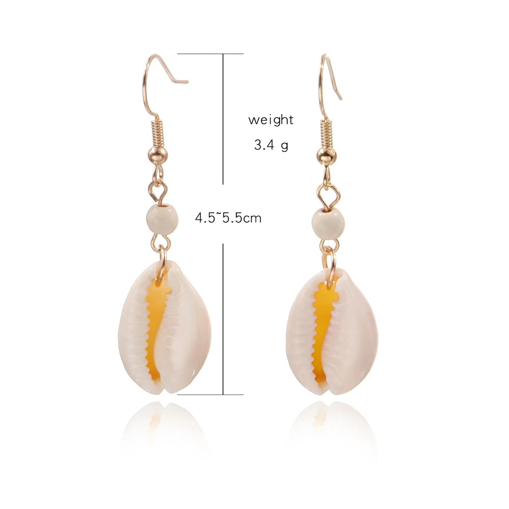 Fashion Shell Animals Drop Earrings for Girls Sweet Elegant Glamorous Boho Jewelry for Women Ladies Accessories Teenager Female