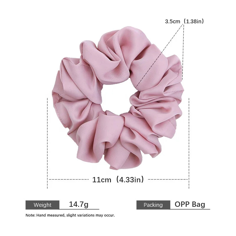 Women Large Solid Color Ponytail Holder Scrunchies Fashion Elegant Simple Wholesale in Store Hair Ties Accessories for Daily Use