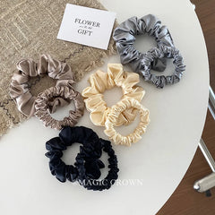 2025 Brand New Satin Hair Ties for Women Minimalistic Scrunchies Solid Color Casual Soft Hair Accessories Sweet for Girls Ladies