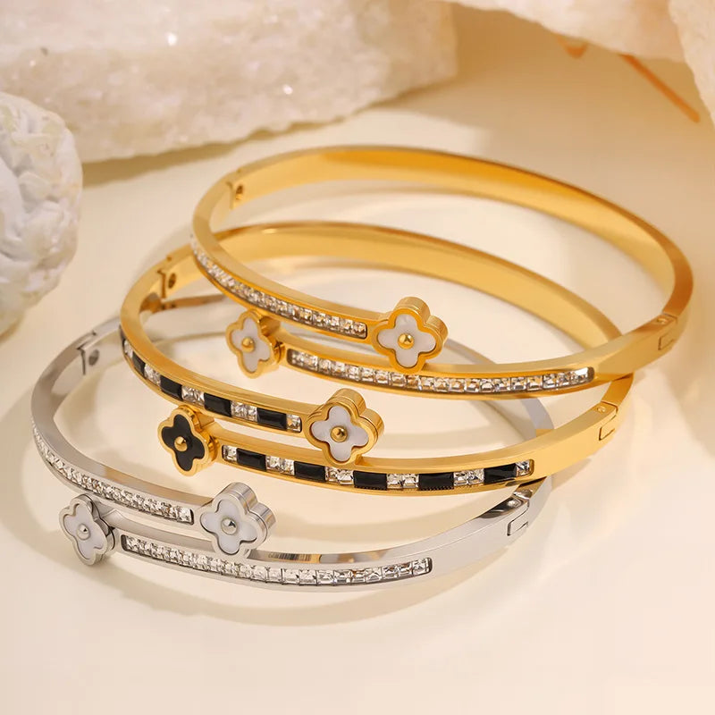 Fashionable Elegant Flowers Bracelets Modern Classic Vintage Trendy Bangles Jewelry for Women Ladies Accessories Wholesale