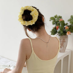 Women's Elegant Lightweight Thick Thin Hair Scrunchies Solid Color Large Hair Ties Accessory Vintage Party Style Wholesale Stock