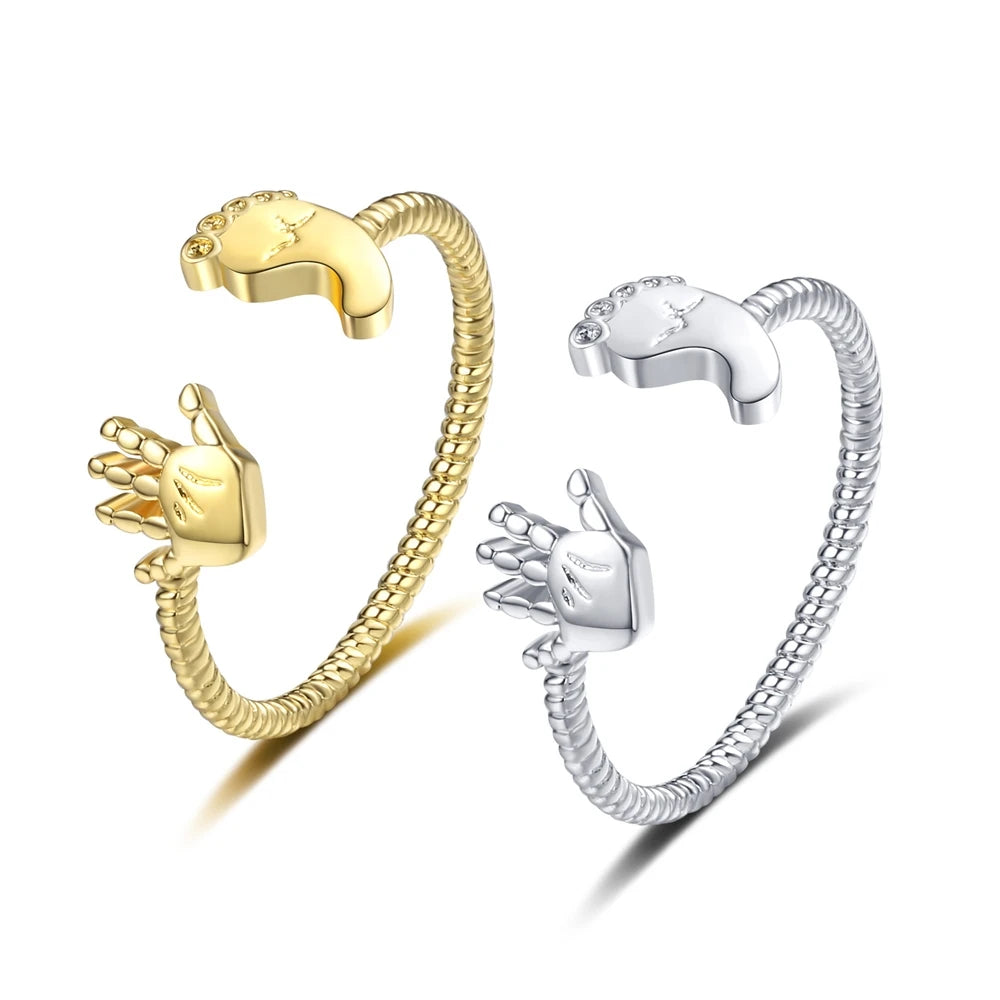 Cute Little Foot Rings Women Simple and Adjustable Opening Rings Personalized Fashionable Jewelry Accessory Wholesale Hot Sale