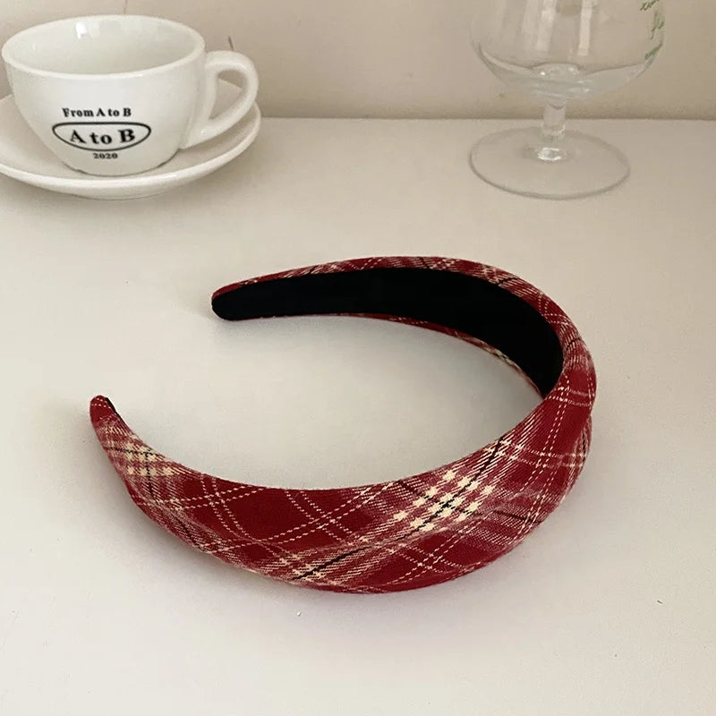 Fashion Trendy Plaid Classic Simple Head Band for Girls Sweet Cute Hair Band for Women Ladies Hair Accessories in Stock Chic