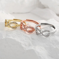 Fashion Figure-eight Rings Line Crossed Inverted with Cubic Zirconia Ring Women Hollowed-out Design Accessory Jewelry Wholesale