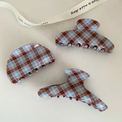 Women Fashion Classic Plaid Hair Claw Clips for Girls Elegant Sweet Simple Hair Accessories for Ladies Chinese Suppliers Chic
