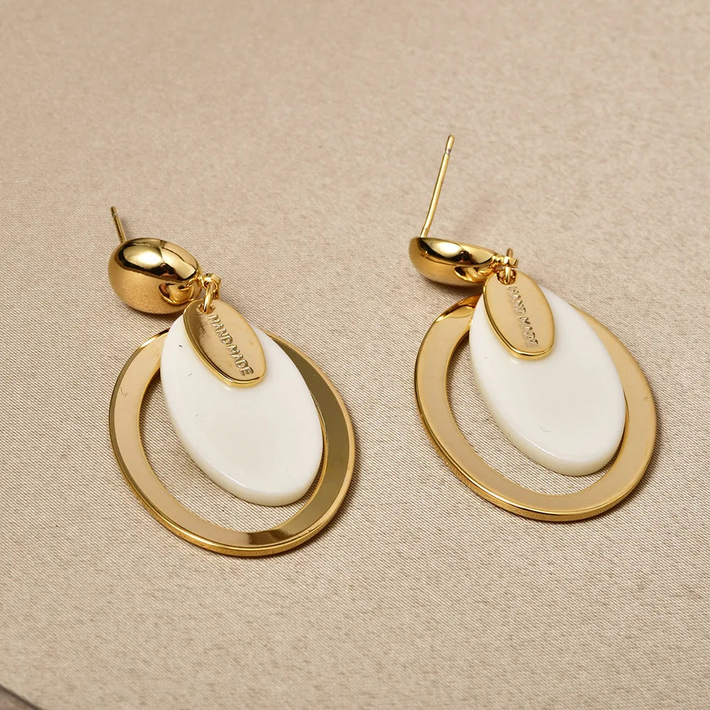 Retro Hoop Earrings Women Leopard Print Geometric Acetate Plate Stud Earrings Light Luxury High-end Fashion Accessories Bulk