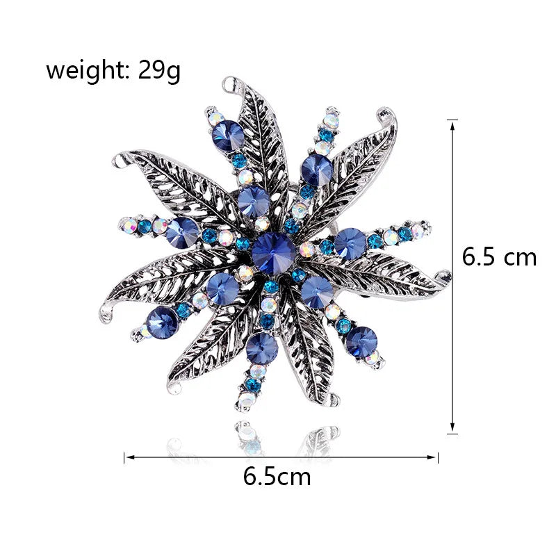 Fashion Glitter Dainty Glamorous Brooches for Girls Elegant Graceful Vintage Retro Pins Jewelry for Women Ladies Accessories