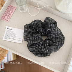 Brand New Women's Korean Style Hair Ties Elegant Vintage Dot Scrunchies Minimalistic Hair Accessories with Sweet Style for Girls