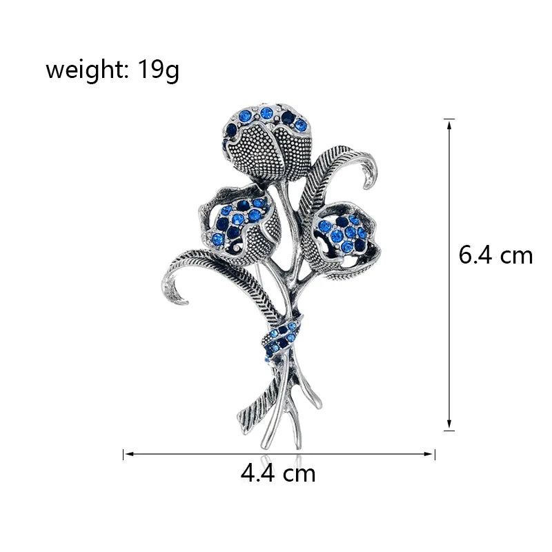 Fashion Fine Flowers Elegant Sweet Floral Brooches for Girls Stylish Trendy Pins Jewelry for Women Ladies Accessories Chic