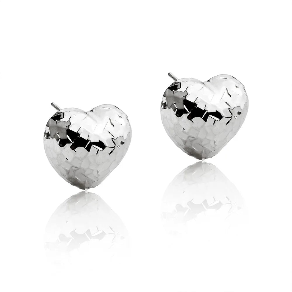 Women's Trendy Stud Earrings Copper Shine Sequins Heart Ball Earring Luxury Unique Elegant Earrings Fashion Jewelry Wholesale