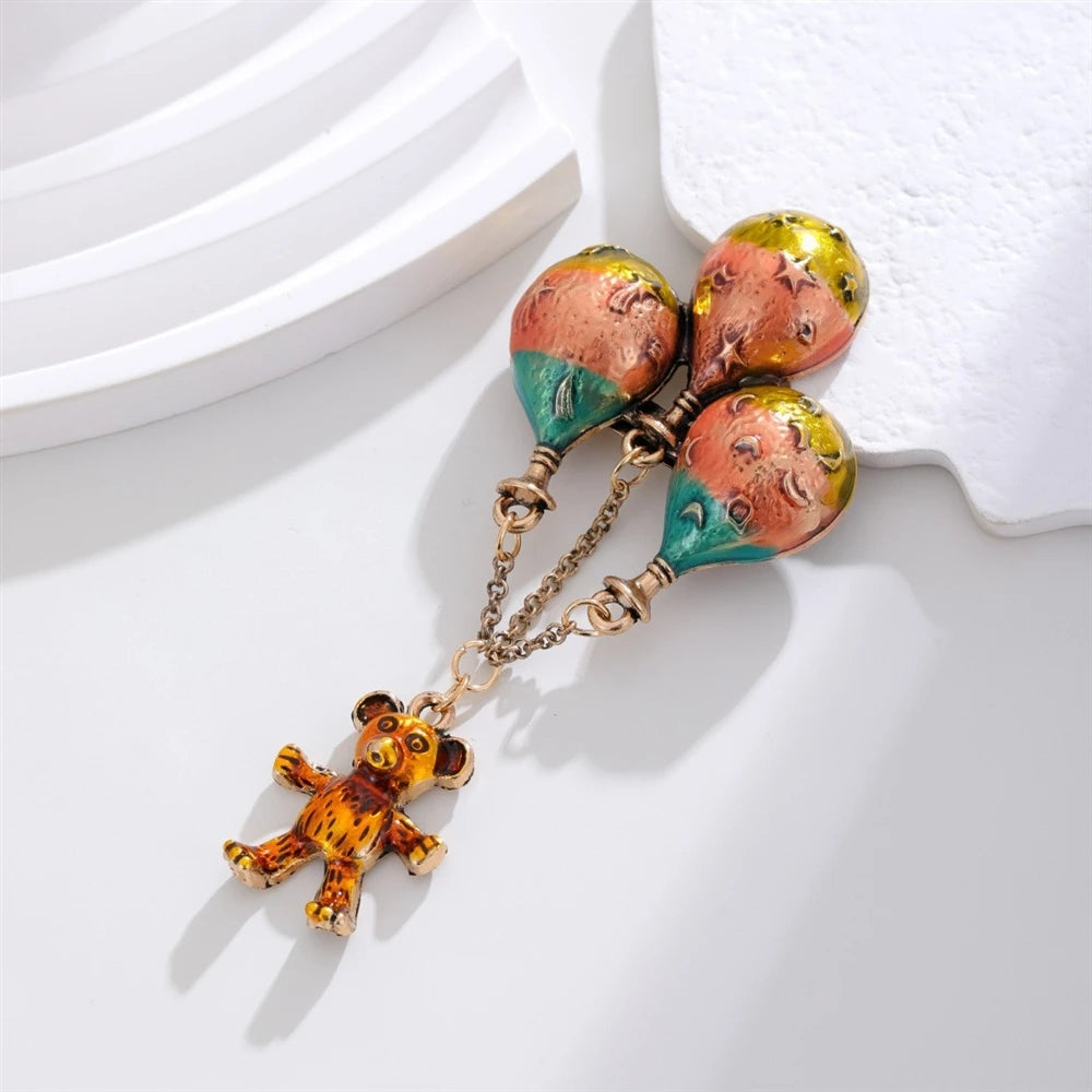Fashion Bear Drop Sweet Animals Stylish Brooches for Girls Trendy Cute Glamorous Pins Jewelry for Women Ladies Accessories