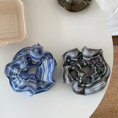 Fabric Plaid Black Blue Ponytail Holder Hair Thick Thin Hair Fashion Elegant in Stock Hair Ties Accessories for Women Kids Daily