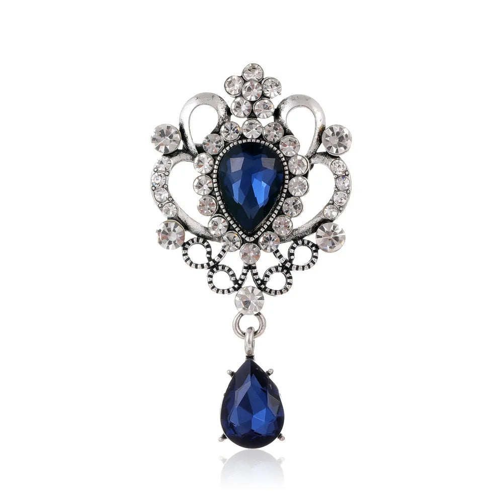 Fashion Vintage Rhinestone Glitter Sparking Brooches for Girls Elegant Retro Pins Jewelry for Women Ladies Accessories Wholesale
