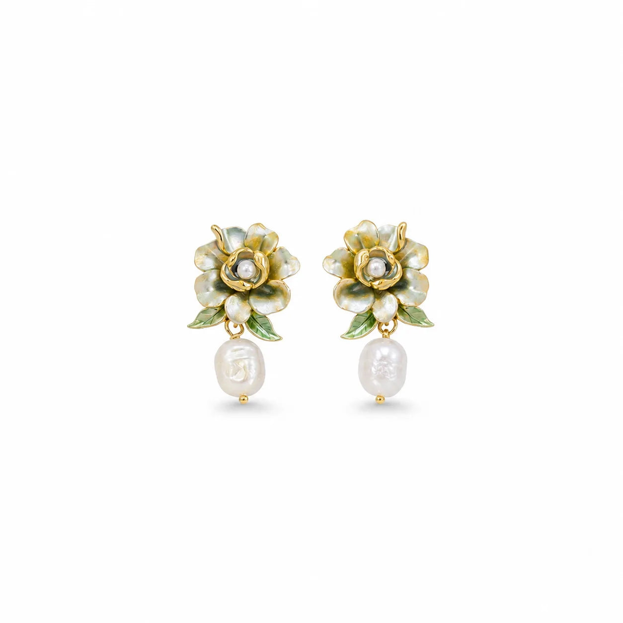 Women Flower 0.03cm Imitation Pearl Necklace Freshwater Pearl Pendant 18k Gold-plated S925 Silver Zircon in Stock Daily Earring