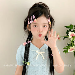 Candy Color Plaid Hair Clips for Kids Sweet Animal Snap Hair Accessories Kawaii Flower Bowknot for Baby Girls for Parties