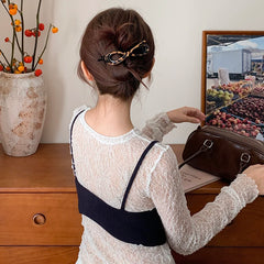 Elegant Vintage Bowknot Hair Clawclips for Women Ladies Girls Classic Solid Color Alligator Hair Accessories Custom Carton