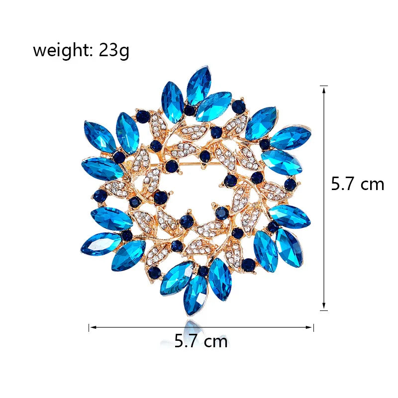 Fashion Snow Flake Glitter Sparkle Brooches for Girls Rhinestone Elegant Stylish Pins Jewelry for Women Ladies Accessories
