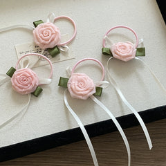 Fashion Flower Ribbon Scrunchies for Baby Girls Sweet Cute Elegant Hair Ties for Kids Children Teens Hair Accessories in Stock