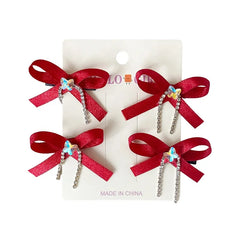 Girly Aesthetic Bowknot Solid Color Alligator Clips Fashion Elegant Princess Style in Stock Hairpins Accessories for Children