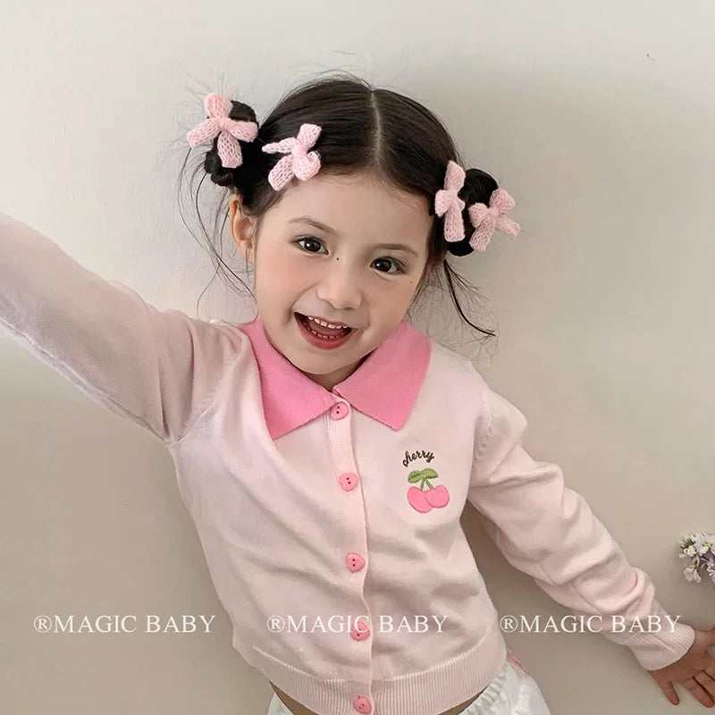 Solid Color Classic Bowknot Hair Clips for Baby Girls Cute Kawaii Fashion Alligators for Kids Children Hair Accesaories in Stock