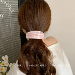 Girly Aesthetic Pink Small Barrette Clips Fashion Sweet Elegant Customized Bulk Order in Stock Hairpins Accessories for Women
